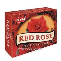Благовоние Конус "Роза" (Rose Incense Cones) с Подставкой HEM